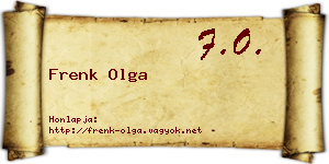 Frenk Olga névjegykártya